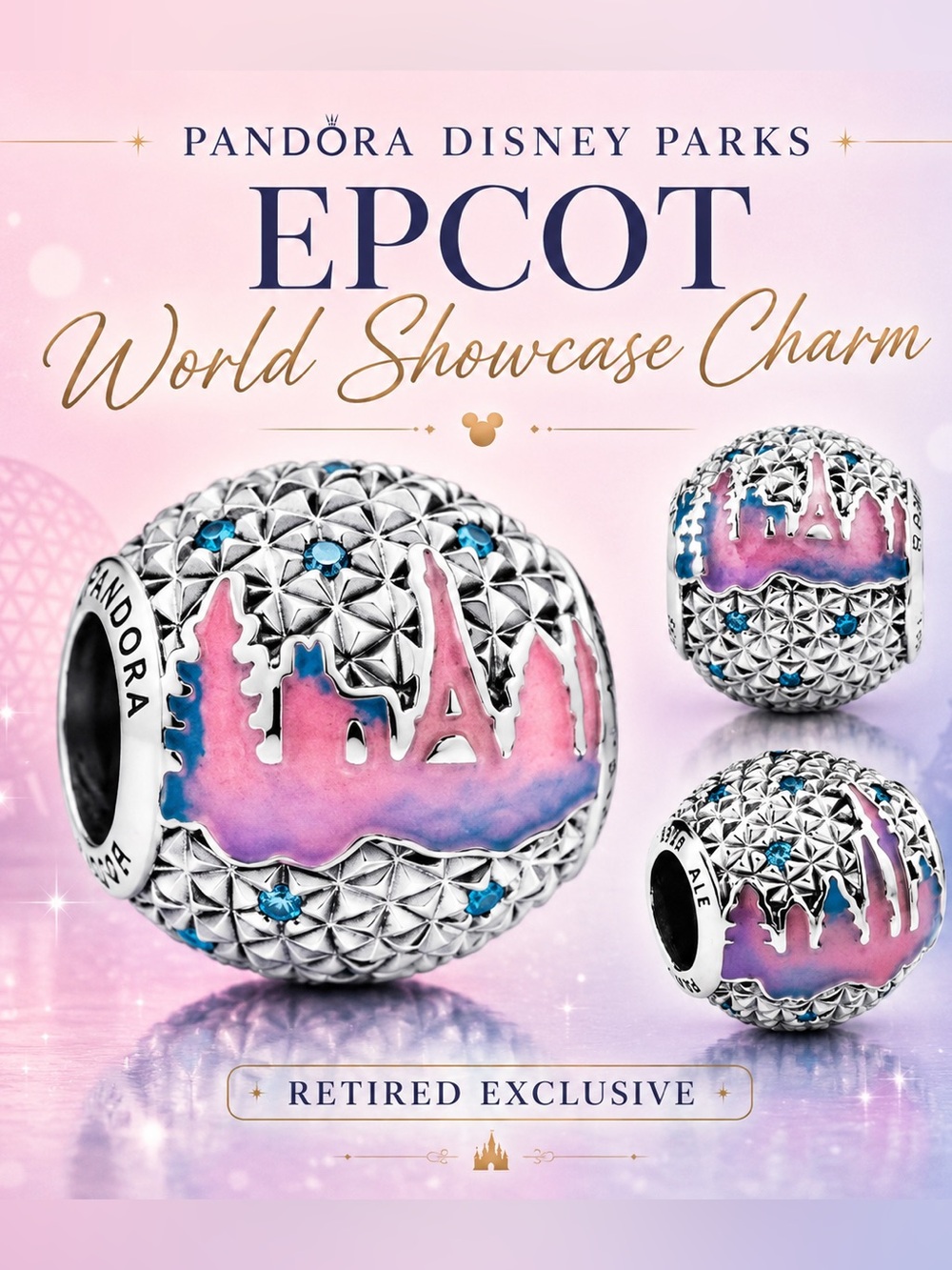 Authentic Pandora Disney Parks EPCOT World Showcase Charm 798225CFB Retired Rare